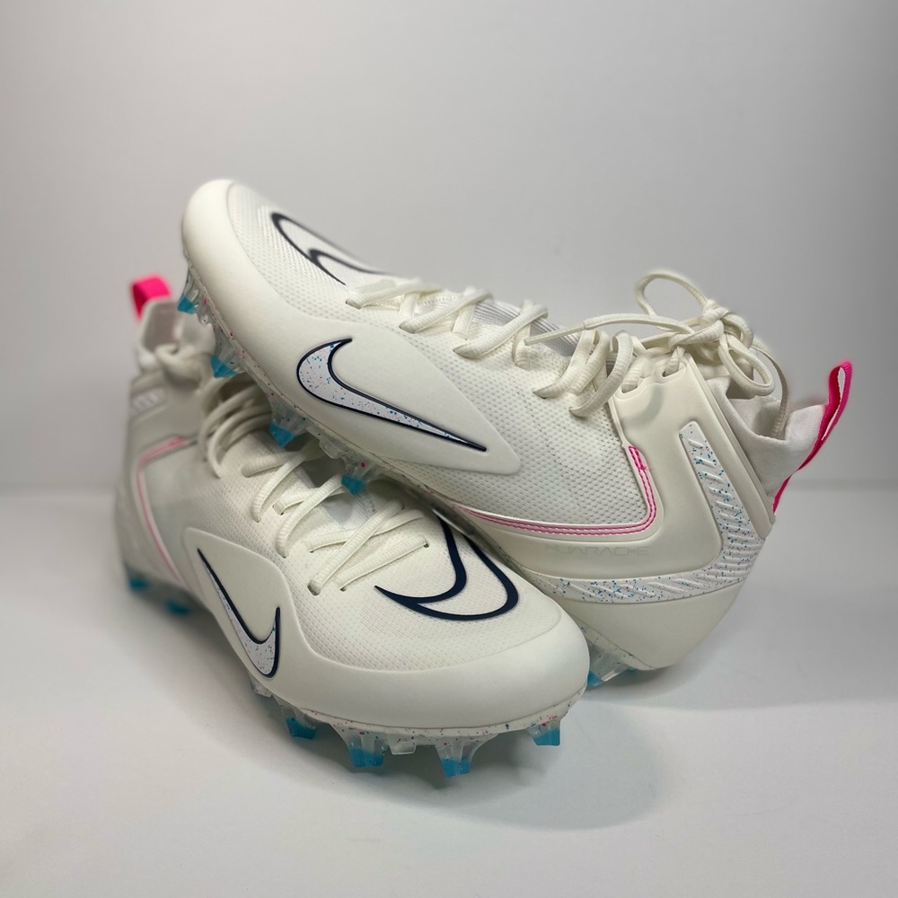 NIKE ALPHA HUARACHE 8 ELITE LAX LACROSSE CLEATS CW4440-116 SAIL PINK size 10.5